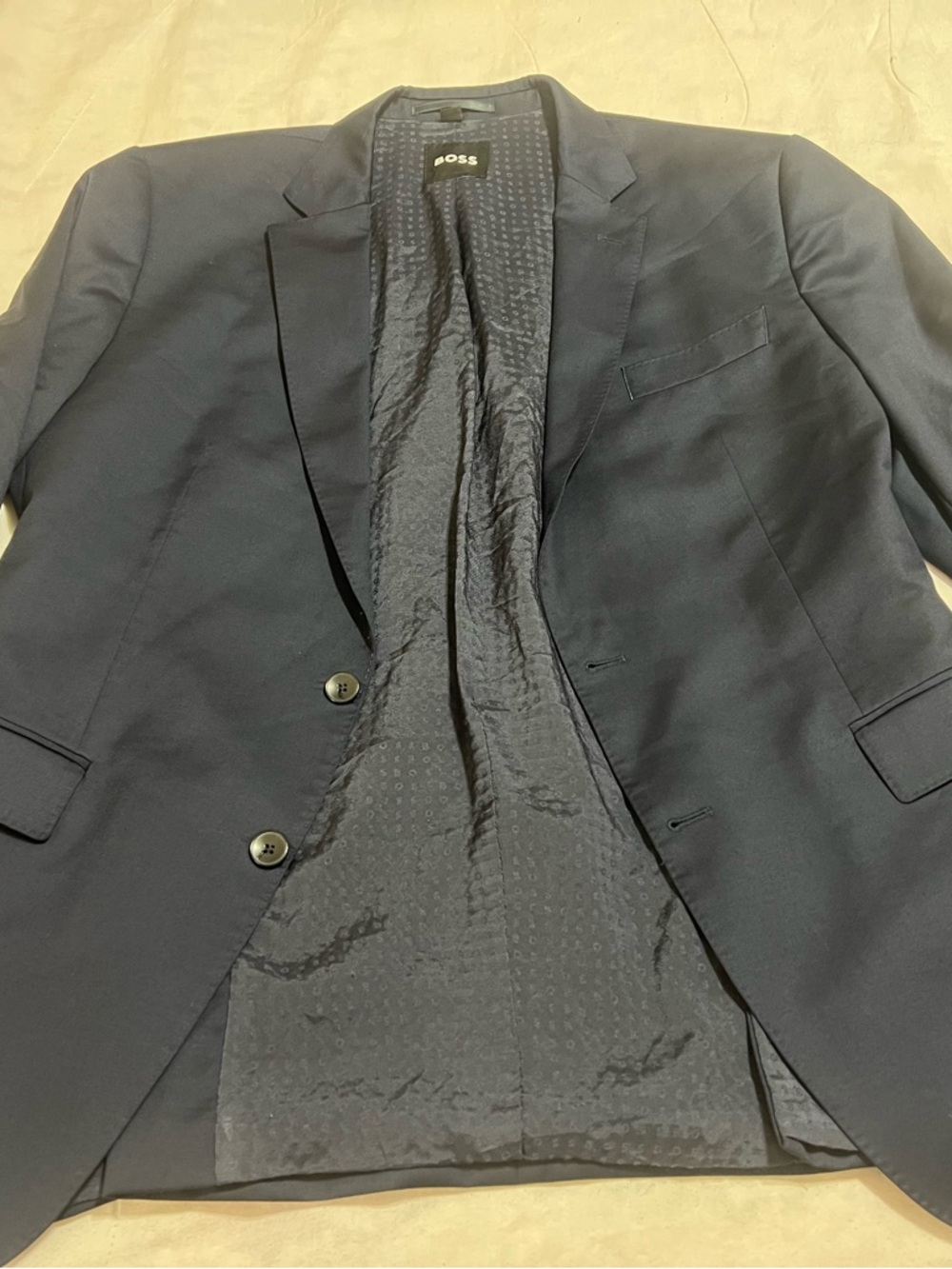 BOSS Men's Dark Navy Two-Button Sport Coat